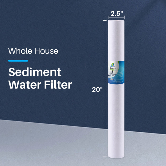 Spun Polypropylene Sediment Water Filter 20" x 2.5" 20 Micron – 25 Pack Value Case