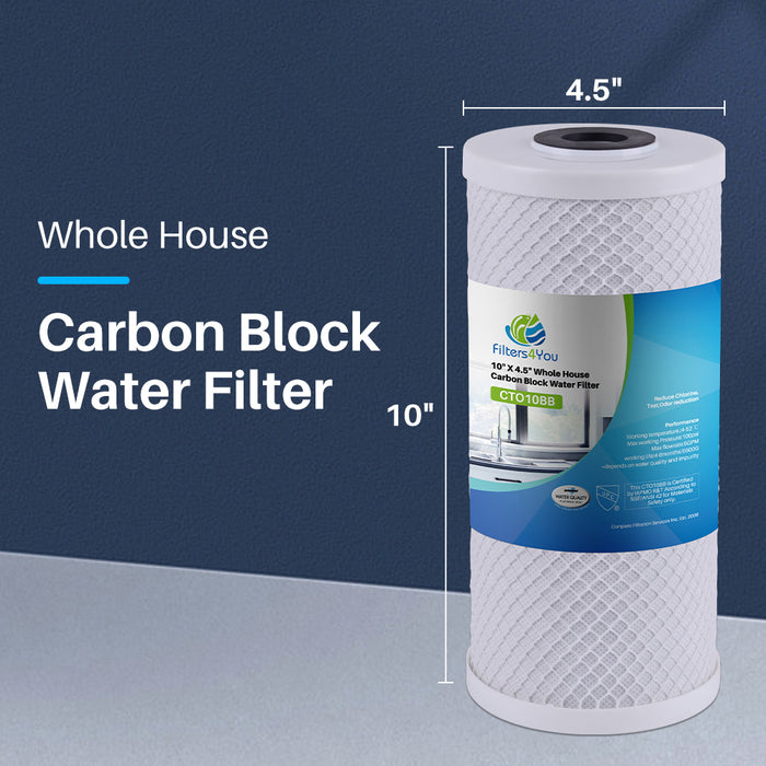 5 micron coconut shell carbon block filter cartridge for 10 x 4.5 inch Big Blue housings