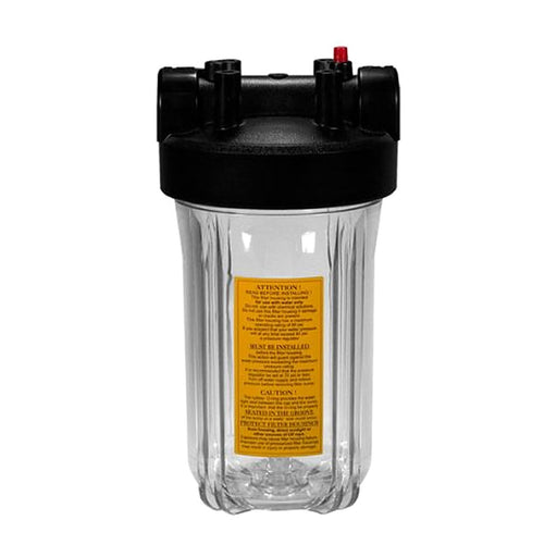 Heavy Duty Clear Full-Flow Big Blue Filter Housing with 3/4" Port & Pressure Release for 10"×4½" Cartridges & Doulton RIO2000