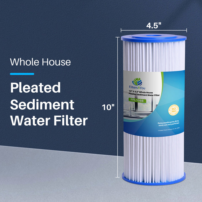 Fits OmniFilter RS6 30 Micron Whole House 10 x4.5 Pleated Sediment Filter 6 Pack