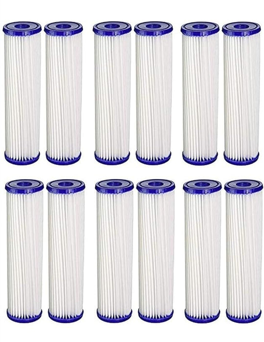 CFS Pleated Sediment Filters Compatible with Pentek S1, 20 Micron, 12 Pack