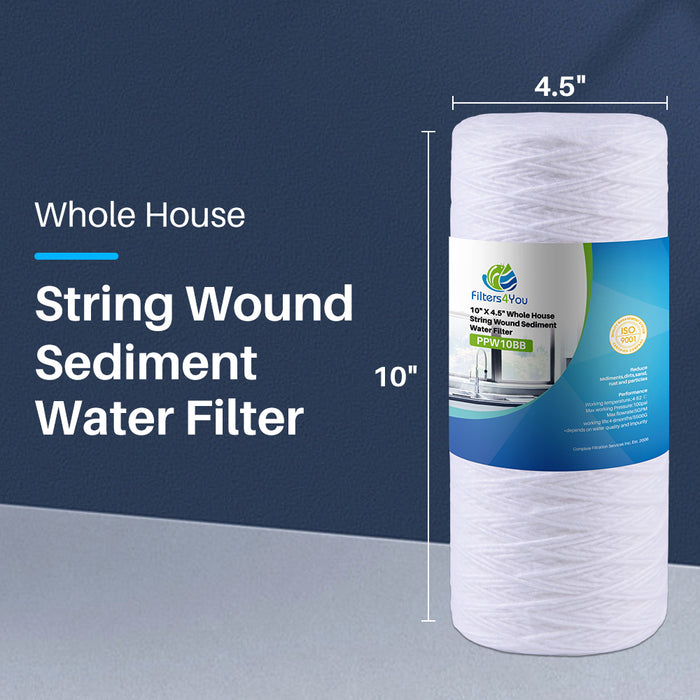 20 micron string wound sediment filter cartridge for 10 x 4.5 inch Big Blue housings