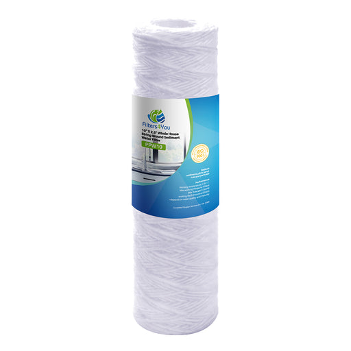 CFS – 6 Pack String Wound Water Filters Cartridge Compatible with WHKF-WHSW Model – Replacement Sediment Water Filter Cartridge -10" inch, 5-Micron, White