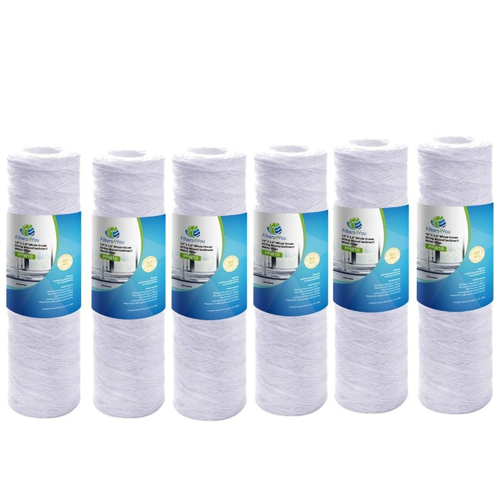 CFS Universal String Wound Sediment Filters, 5 Micron, 10 x 2.5 in, 6 Pack
