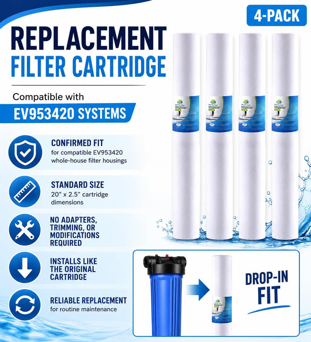 CFS 20 in x 2.5 in Sediment Water Filters Compatible with EV953420, E-20 &13459