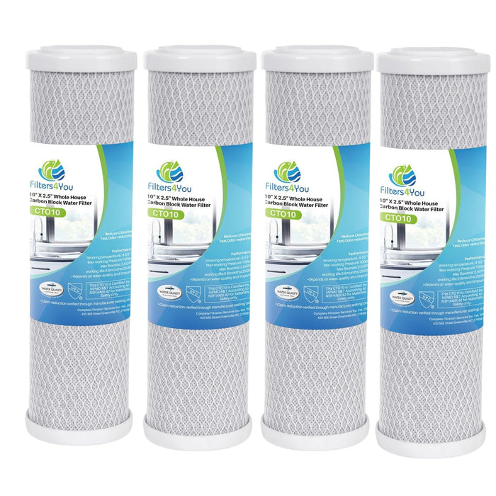 CFS Carbon Block Filters for GE GXWH04F, GXWH20F, GXWH20S, GXRM10, 4 Pack