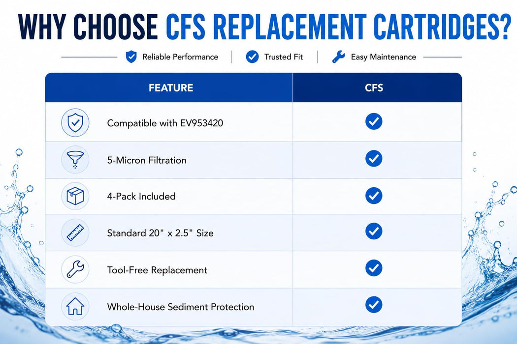CFS 20 in x 2.5 in Sediment Water Filters Compatible with EV953420, E-20 &13459