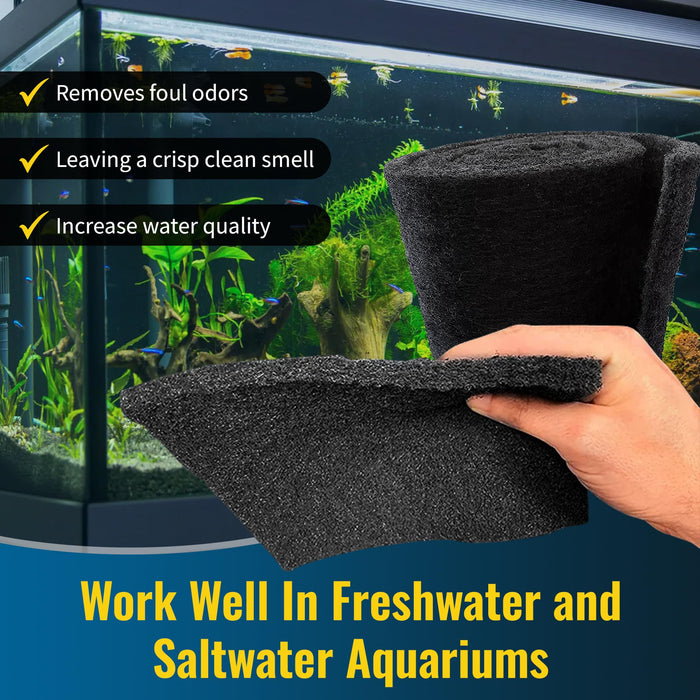 CFS Carbon Filter Media Roll, 10.5 x 72 x 5/8 in, Aquariums, Ponds, Sumps
