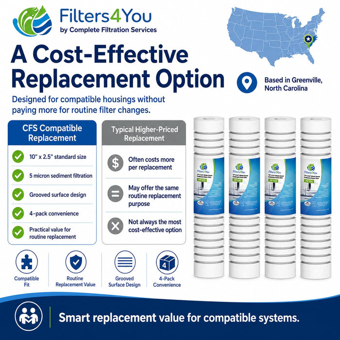 CFS Spun Sediment Water Filters for WPD-110, 155750-52, 4 Pack