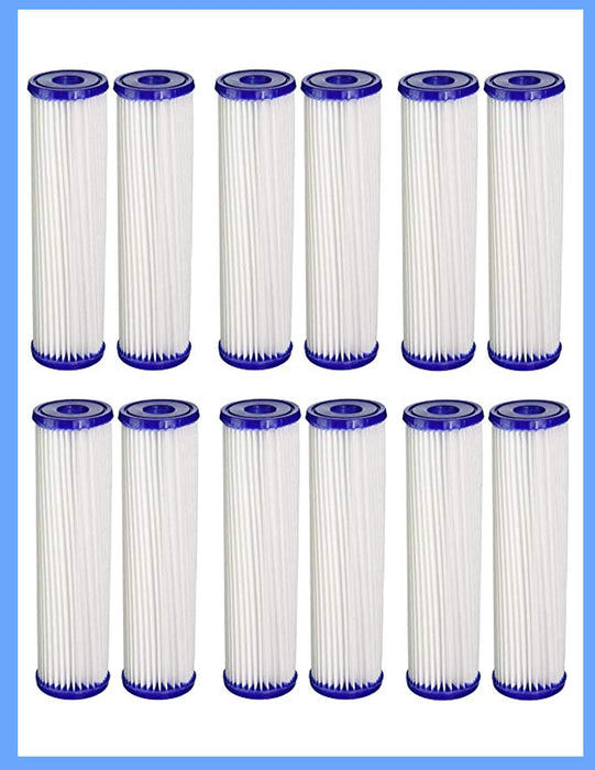 CFS Pleated Sediment Filters Compatible with Pentek S1, 20 Micron, 12 Pack