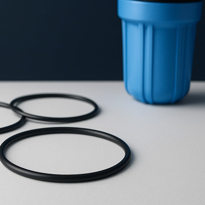 CFS O-rings beside a Big Blue filter housing