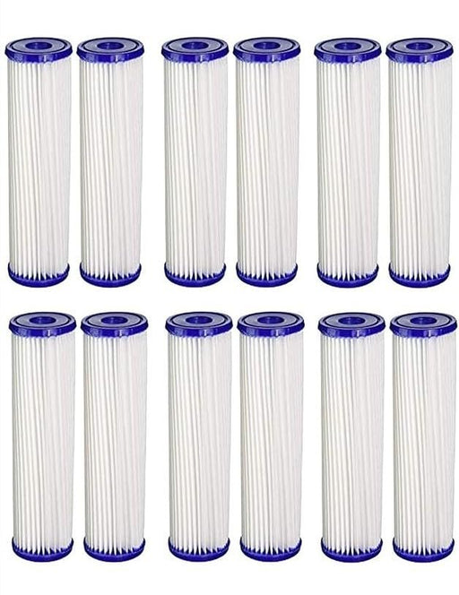 12-pack pleated sediment water filter cartridges, 20 micron, 10 x 2.5 inches, compatible with Pentek S1 models