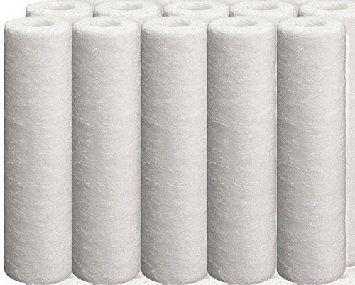 12-pack polypropylene sediment filter cartridges, 9.75 x 2.5 inches, for standard 10-inch whole house filter housings