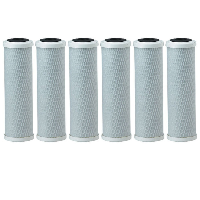 6-pack carbon block water filter cartridges, 0.5 micron, standard 10-inch, compatible with Pentek CBC-10