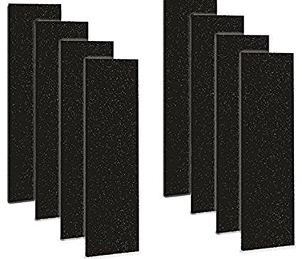 8-pack carbon activated pre-filter sheets, black, compatible with FLT4825 and AC4800 air purifiers, reduces odor and VOCs