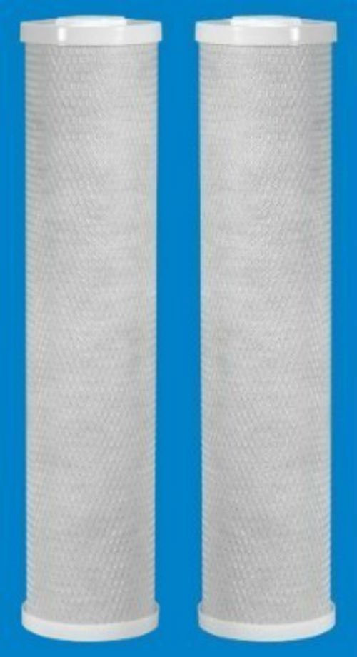 2-pack Big Blue coconut shell carbon block water filters, 5 micron, 20 x 4.5 inches