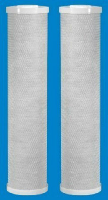 2-pack Big Blue coconut shell carbon block water filters, 5 micron, 20 x 4.5 inches