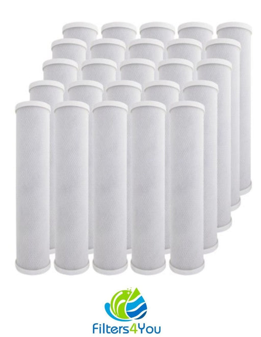 25-pack coconut shell CTO carbon block filter cartridges, 10 x 2.5 inches, for RO and whole-house systems