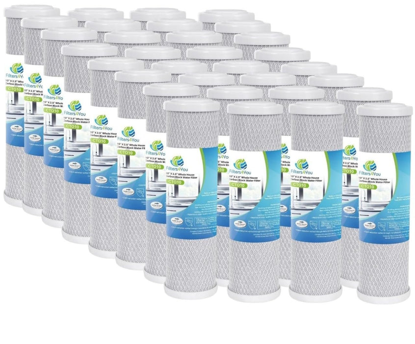 Carbon block water filter cartridge, compatible with Flow-Pur 8 and WCBCS-975-RV models, reduces bad taste and odor