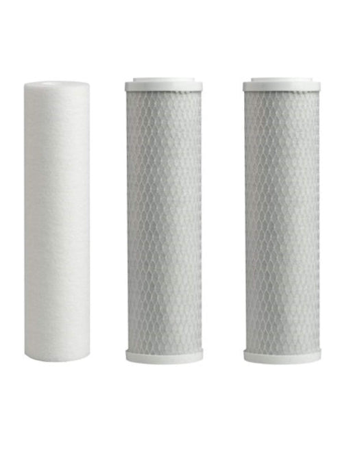 3-pack replacement filter kit with sediment and carbon block cartridges, 5 micron, 10 inches, compatible with Olympia Water Systems OROS-50 and OROS-80