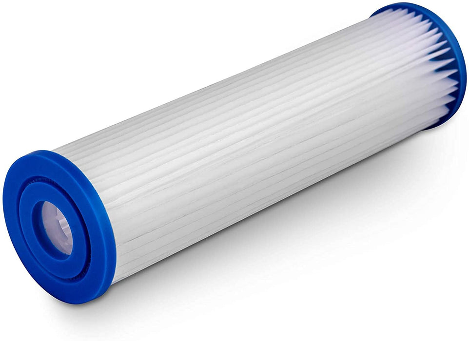 CFS Pleated Polyester Sediment Water Filter 10"x2.5" Universal Whole House Pre-Filter Compatible with AO Smith 20 Micron Sediment Water Filters AO-WH-PRE-RP2 FM-50-975