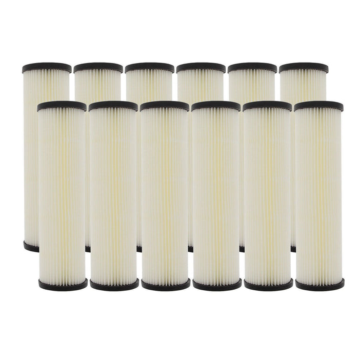 12-pack pleated sediment water filter cartridges, 10 x 2.5 inches, compatible with Pentek S1 Standard