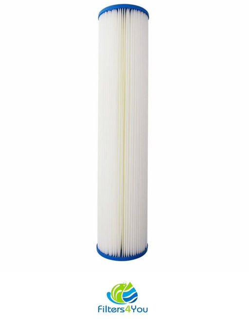 Big Blue pleated sediment water filter cartridge, 1 micron, 20 x 4.5 inches