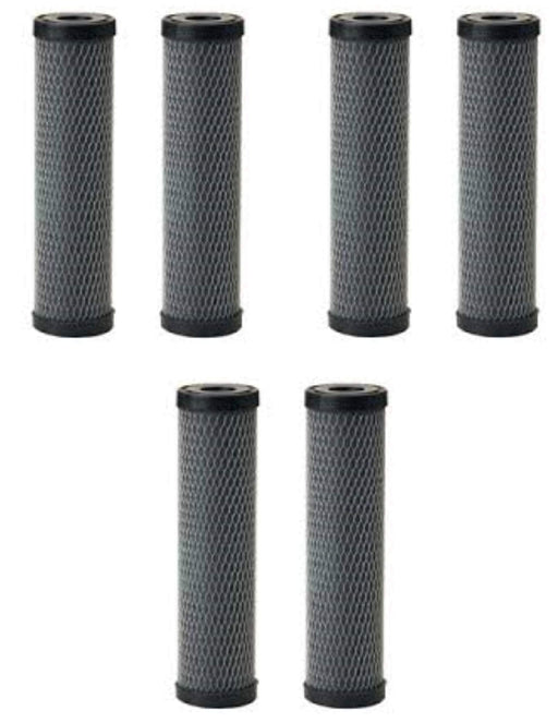 6-pack Fibredyne carbon block water filters, compatible with Pentek CFBC-10 models