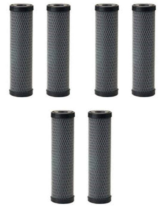 6-pack Fibredyne carbon block water filters, compatible with Pentek CFBC-10 models