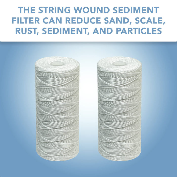 CFS – Polypropylene String Wound Water Filter Cartridges Compatible with Sediment Filter, Heavy Duty Well Water Filter Models – Whole House Replacement Filter Cartridge – 5 Micron