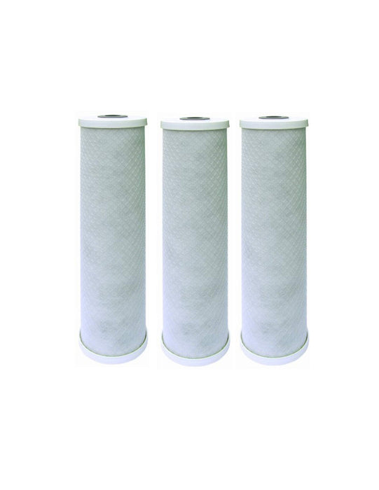 3-pack carbon block whole house water filter cartridges, 5 micron, 10 inches, white, compatible with DWC30001 and WFPFC8002 models