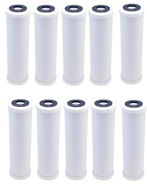 10-pack dual-stage whole house water filter cartridges, 10 x 2.5 inches, white, compatible with D-250A and P-250A models