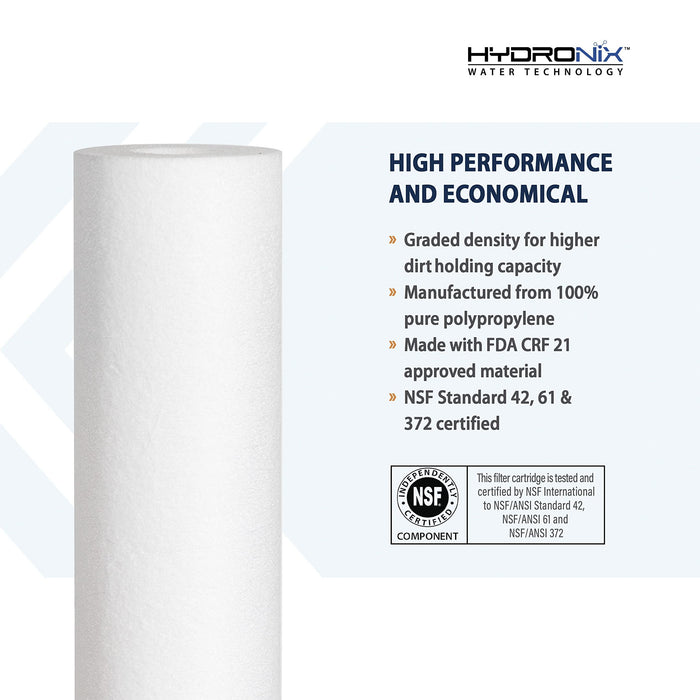 CFS Sediment Water Filter Cartridge – 2.5" x 10" – 5 Micron – Whole House & Reverse Osmosis – Fits SDC-25-1005