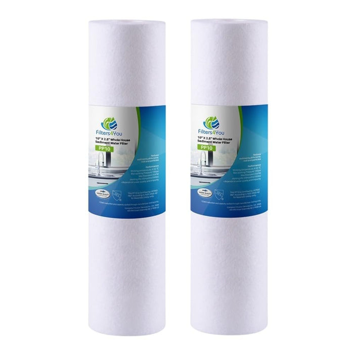 2-pack sediment water filter cartridges, 5 micron, white, compatible with GE FXUSC, GXWH01C, and GXWH08C models