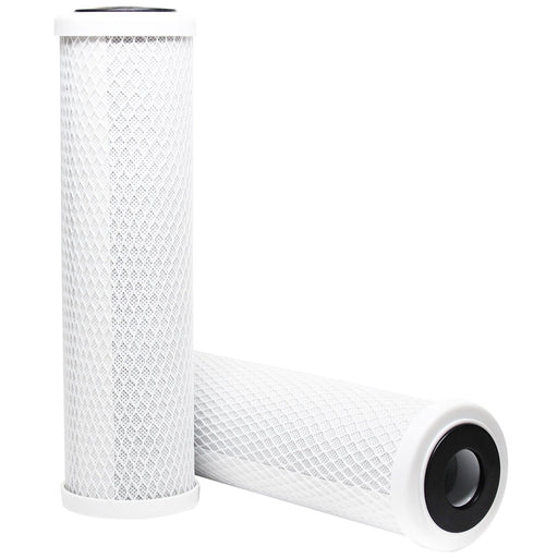 2-pack activated carbon block water filter cartridges, 5 micron, white, compatible with GE GXRM10RBL models
