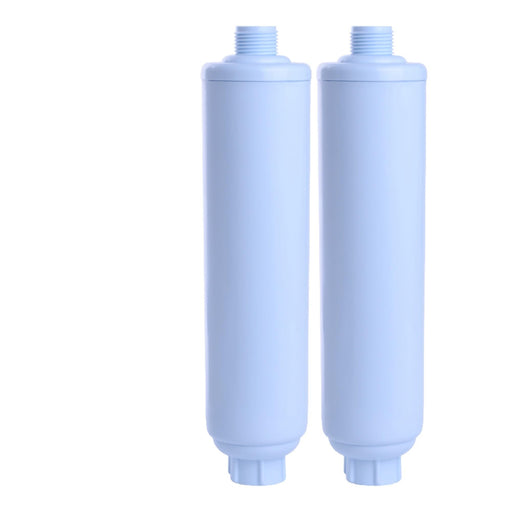 2-pack inline RV water filters, compatible with WCBCS-975-RV and 40043 models, GAC and KDF filtration media