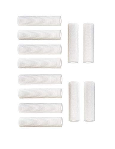 12-pack grooved sediment melt-blown filter cartridges, 5 micron, 10 x 2.5 inches, compatible with AP110, WHCF-GD05 and Watts FPMBG-5-975