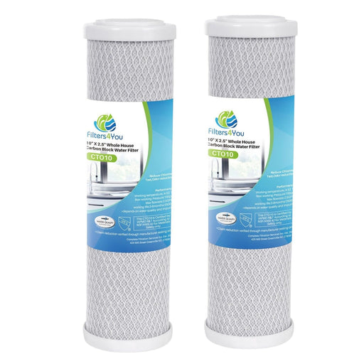 2-pack carbon block reverse osmosis replacement filter cartridges, 5 micron, compatible with UF22 RO systems