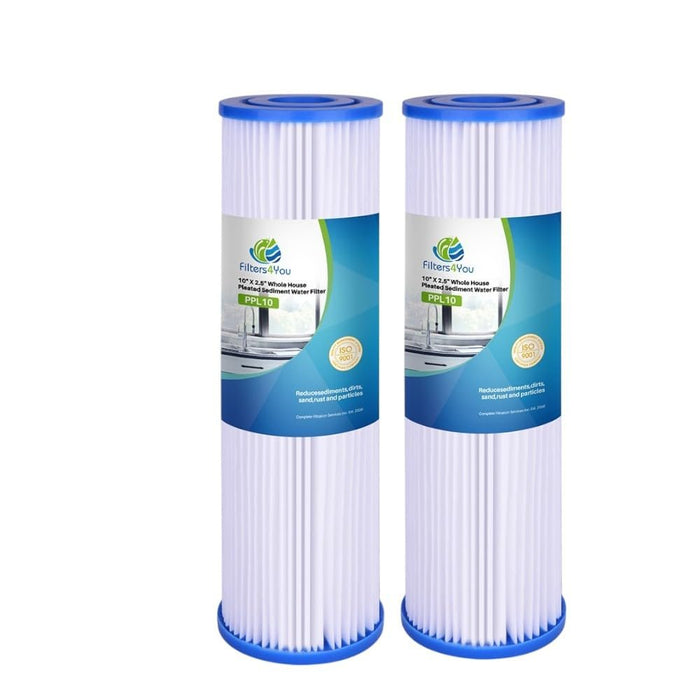 CFS Pleated Polyester Sediment Water Filter 10"x2.5" Universal Whole House Pre-Filter Compatible with AO Smith 20 Micron Sediment Water Filters AO-WH-PRE-RP2 FM-50-975