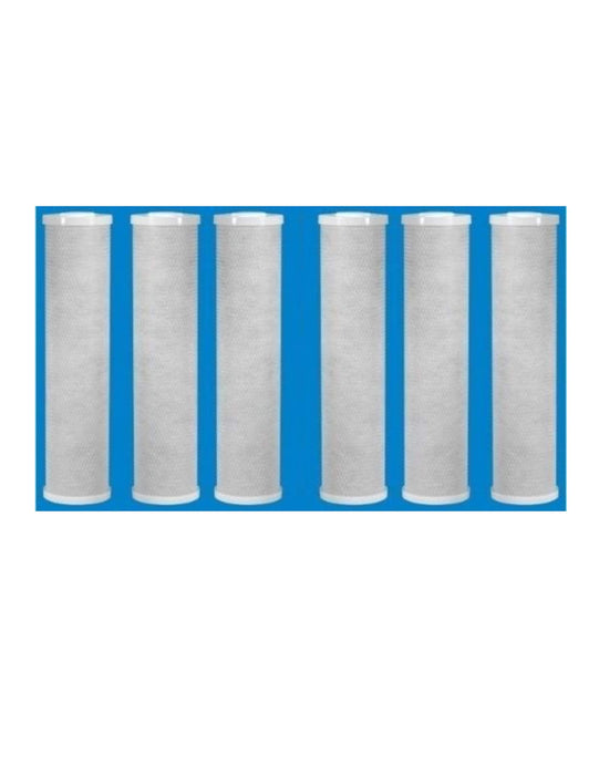 6-pack whole house replacement water filter cartridges, 5 micron, white, compatible with standard 10-inch RO housings