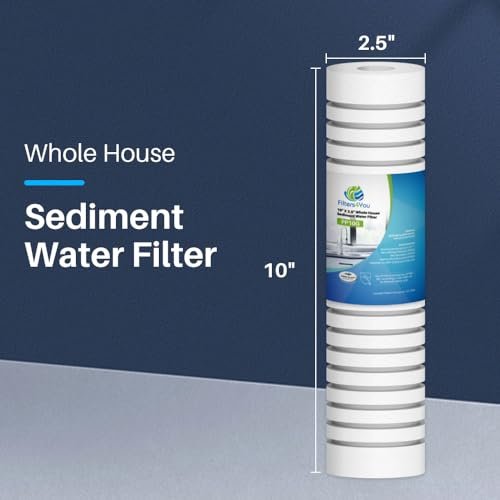 CFS – 6 Pack Grooved Sediment Water Filter Cartridges with 1 O-Ring Compatible with WHKF-GD05, 3M AP110, WHKF-DWHV, WHKF-DWH, WHKF-DUF Models – Whole House Replacement Filter Cartridge – 5 Micron