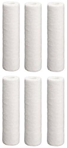CFS Sediment Water Filter Cartridges 6-Pack – 2.5" x 9-7/8" – 5 Micron – Whole House & Reverse Osmosis – Fits SDC-25-1005