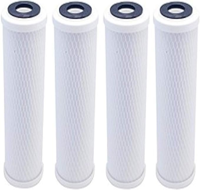 4-pack carbon block water filter cartridges, compatible with Ecosoft countertop water filter systems