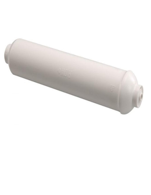 Inline refrigerator water filter with 1/4-inch quick-connect fittings, white, compatible with WHKF-IMTO and WHCF-IMTO models