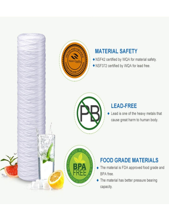 10 x 2.5 inch 5 micron string wound sediment filter cartridge