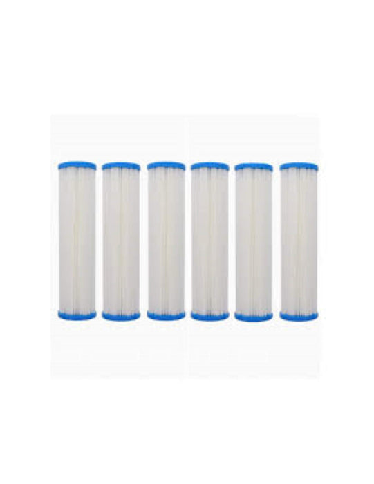 CFS Pleated Sediment Filter Cartridges – 6 Pack – 5 Micron – 10" x 2.5"