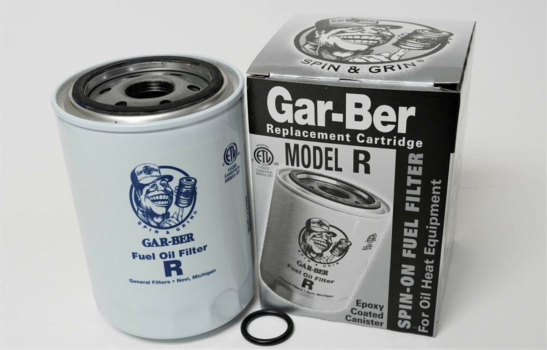 Epoxy-coated spin-on furnace fuel oil filter cartridge, compatible with Gar-Ber Model R systems