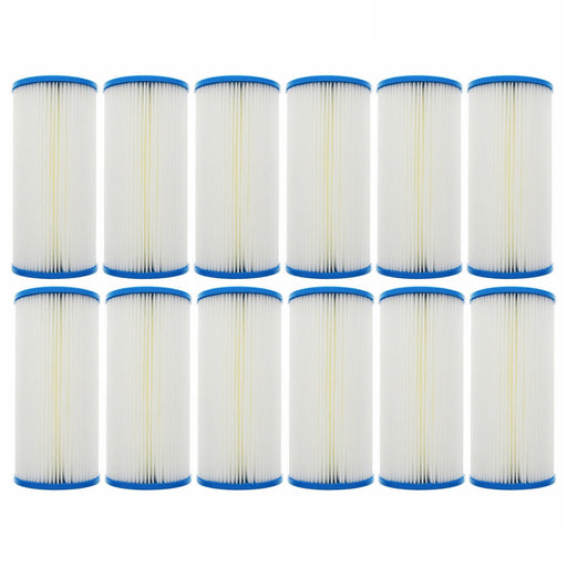 12-pack whole house sediment water filter cartridges, 50 micron, 10 x 4.5 inches, comparable to Pentek R50-BB