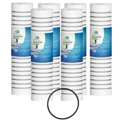 CFS – 6 Pack Grooved Sediment Water Filter Cartridges with 1 O-Ring Compatible with WHKF-GD05, 3M AP110, WHKF-DWHV, WHKF-DWH, WHKF-DUF Models – Whole House Replacement Filter Cartridge – 5 Micron