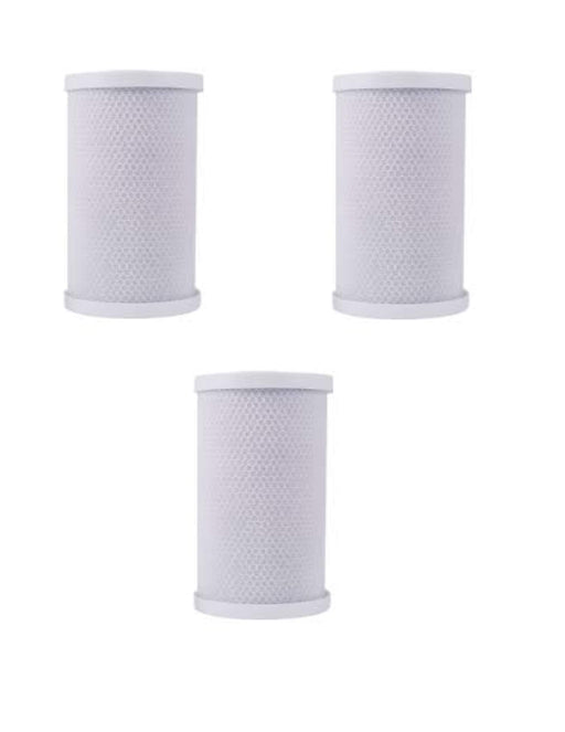 3-pack carbon block water filter cartridges, white, whole house replacement, compatible with RFC-BB, CBC-BB, and EP-BB models